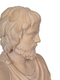 A Pair of Large Italian Carved Marble Figural Pilasters