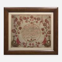 A Fraktur birth and baptism record for Jacob Farlow (1817-1877) Berks County, PA