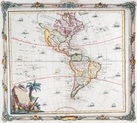 (MAP) BRION DE LA TOUR, L. L'Amerique dressee pour l'etude de la geographie... Paris, 1764. Engraved map with color of N and S. America