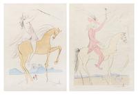 Salvador Dali, (Spanish, 1904-1989), Amazone and Cavalier a la rose, 1973