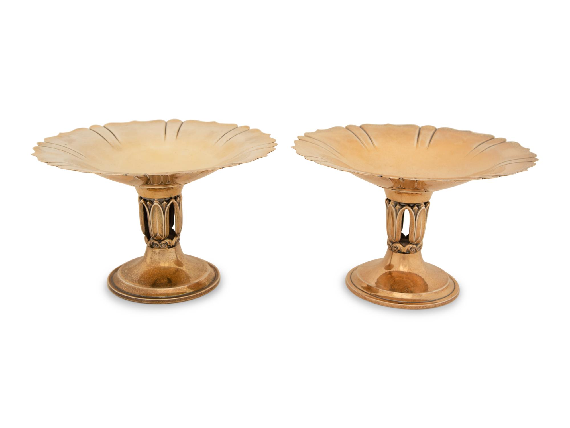 A Pair of American Silver-Gilt Compotes