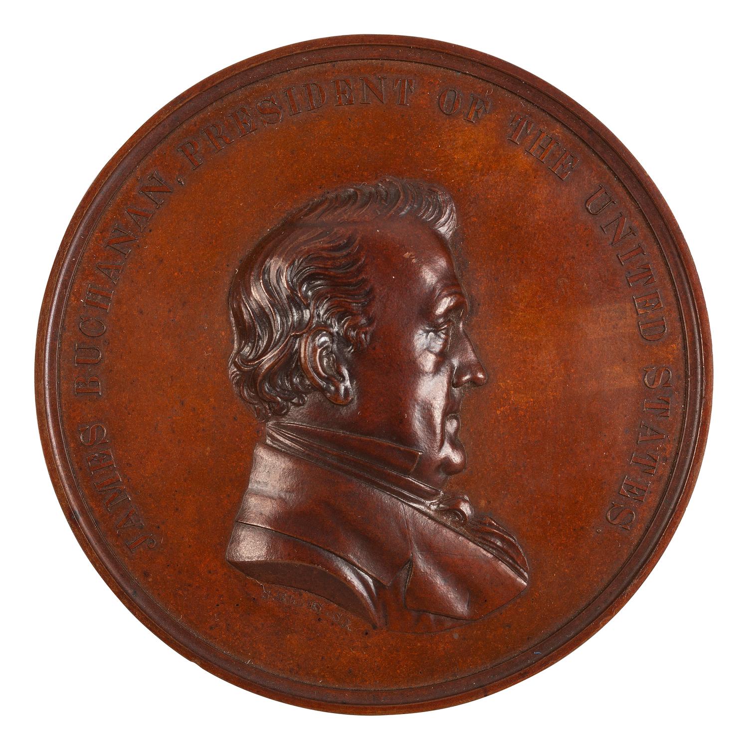 [BUCHANAN, James (1791-1868)]. Bronze Japanese Embassy medal in original presentation box. 1860.