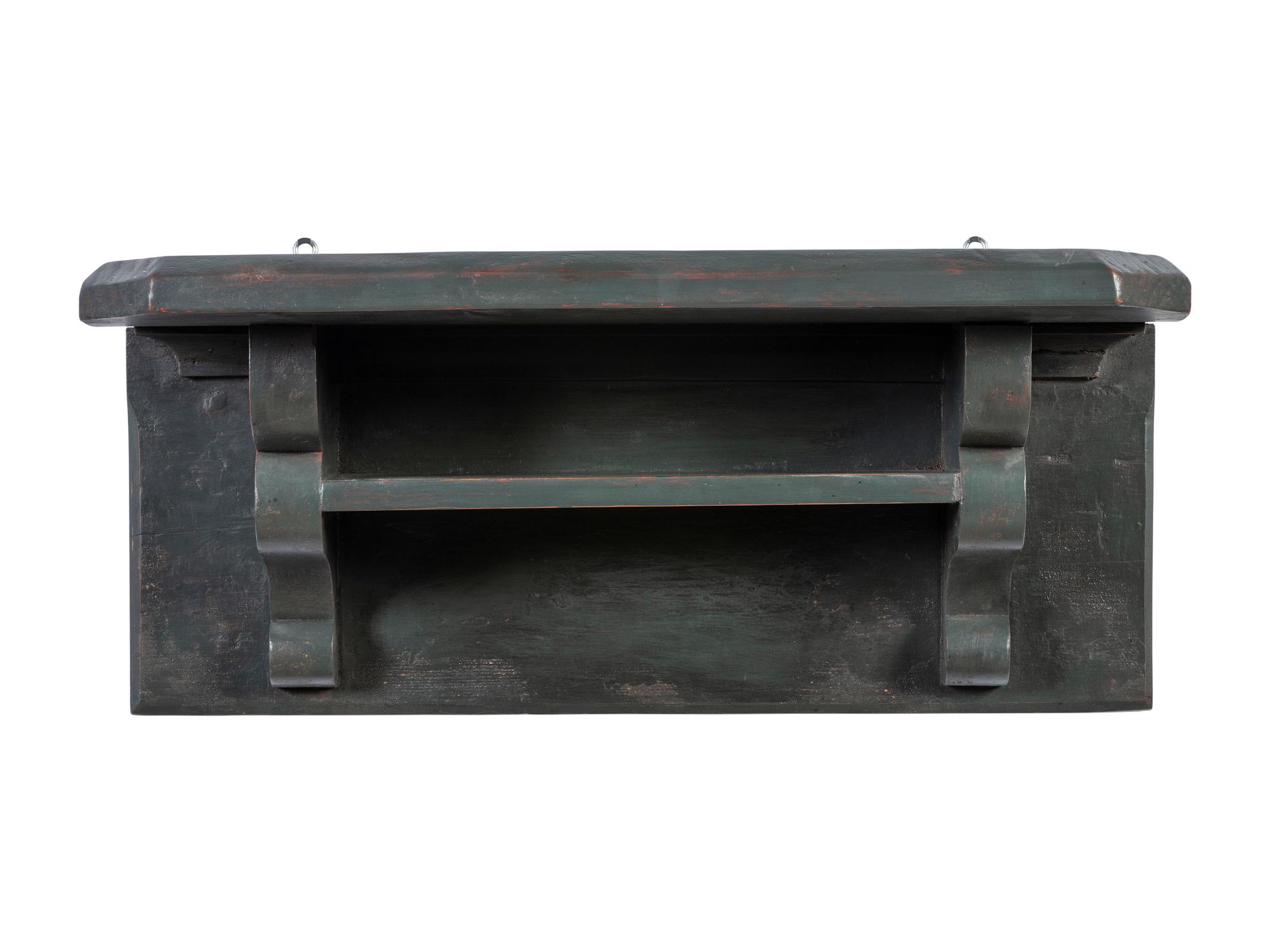 A Paint Decorated Hanging Shelf