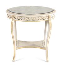 A Louis XV Style Painted and Parcel Gilt Side Table