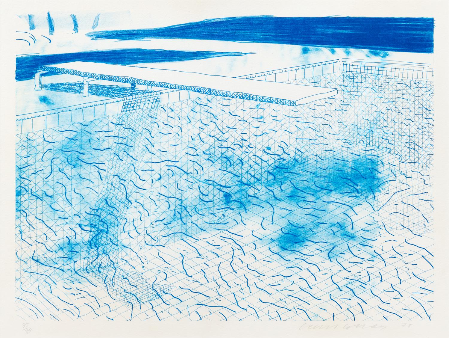Lithograph of Water Made of Lines, 1978-1980