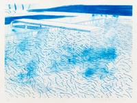 Lithograph of Water Made of Lines, 1978-1980