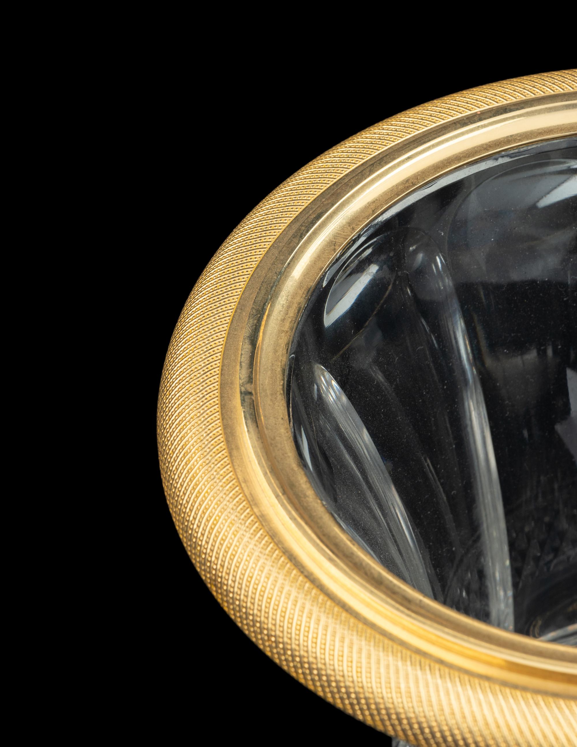 A French Gilt Bronze Mounted Cut Glass Vase