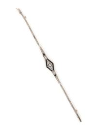 FRENCH, DIAMOND AND ONYX BRACELET