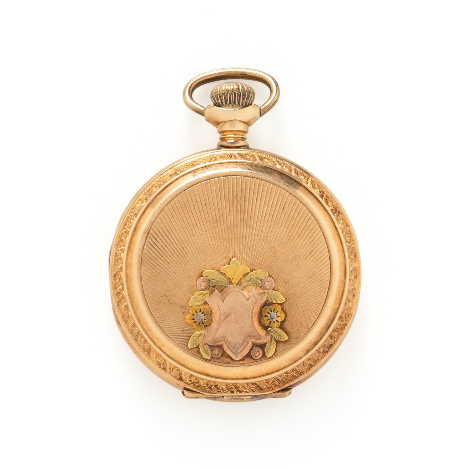 WALTHAM, 14K TRICOLOR GOLD POCKET WATCH