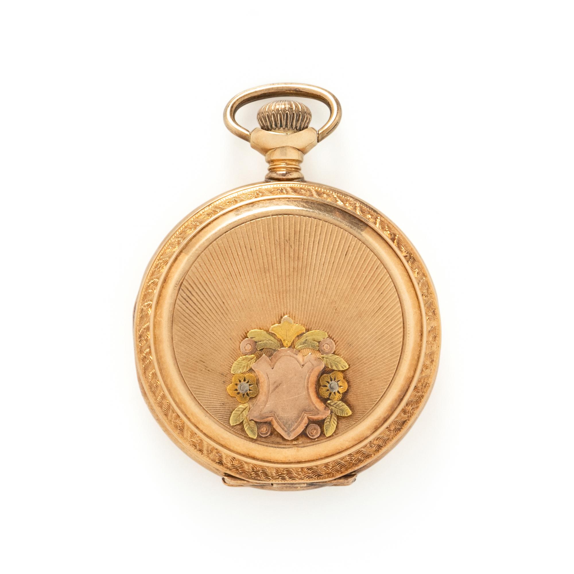 WALTHAM, 14K TRICOLOR GOLD POCKET WATCH