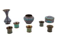 A Collection of Qajar Enamel on Copper Objects