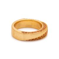 MAUBOUSSIN, YELLOW GOLD AND ORANGE GEMSTONE RING