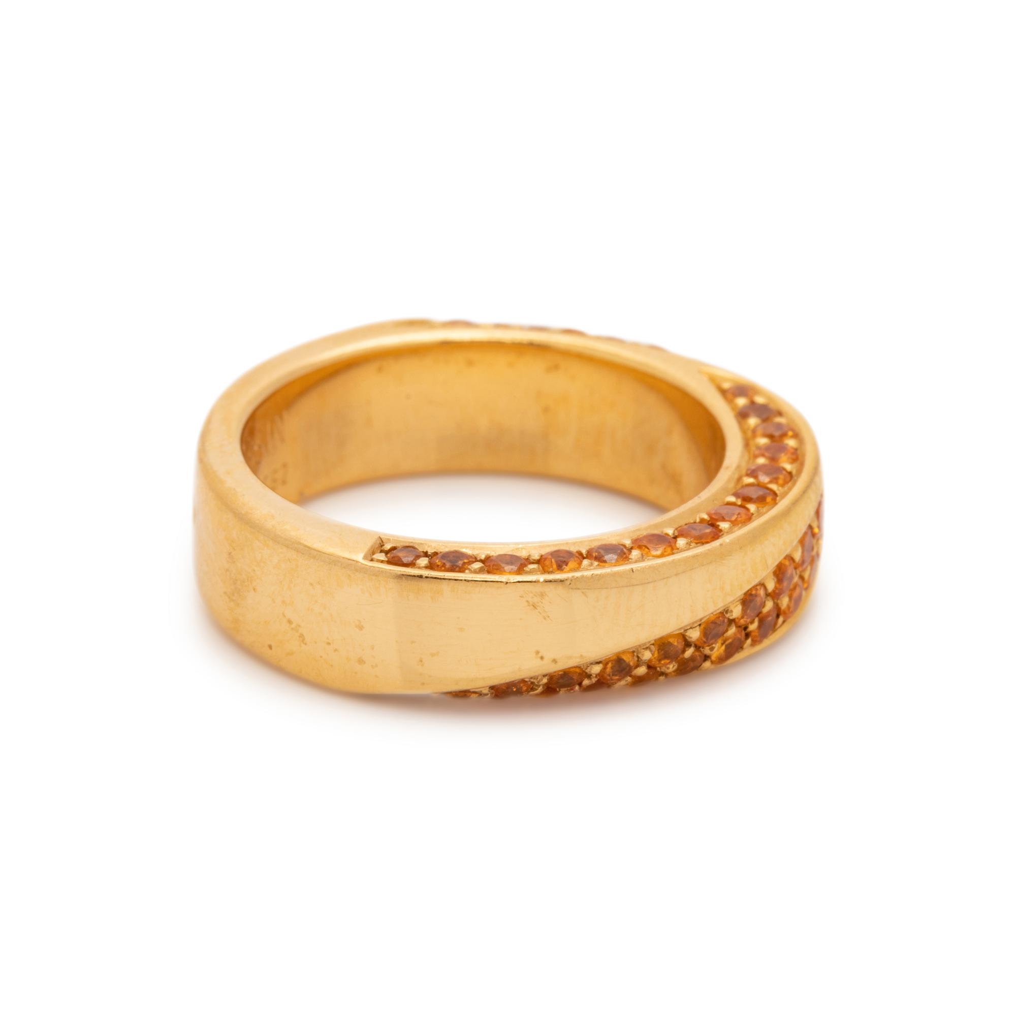 MAUBOUSSIN, YELLOW GOLD AND ORANGE GEMSTONE RING