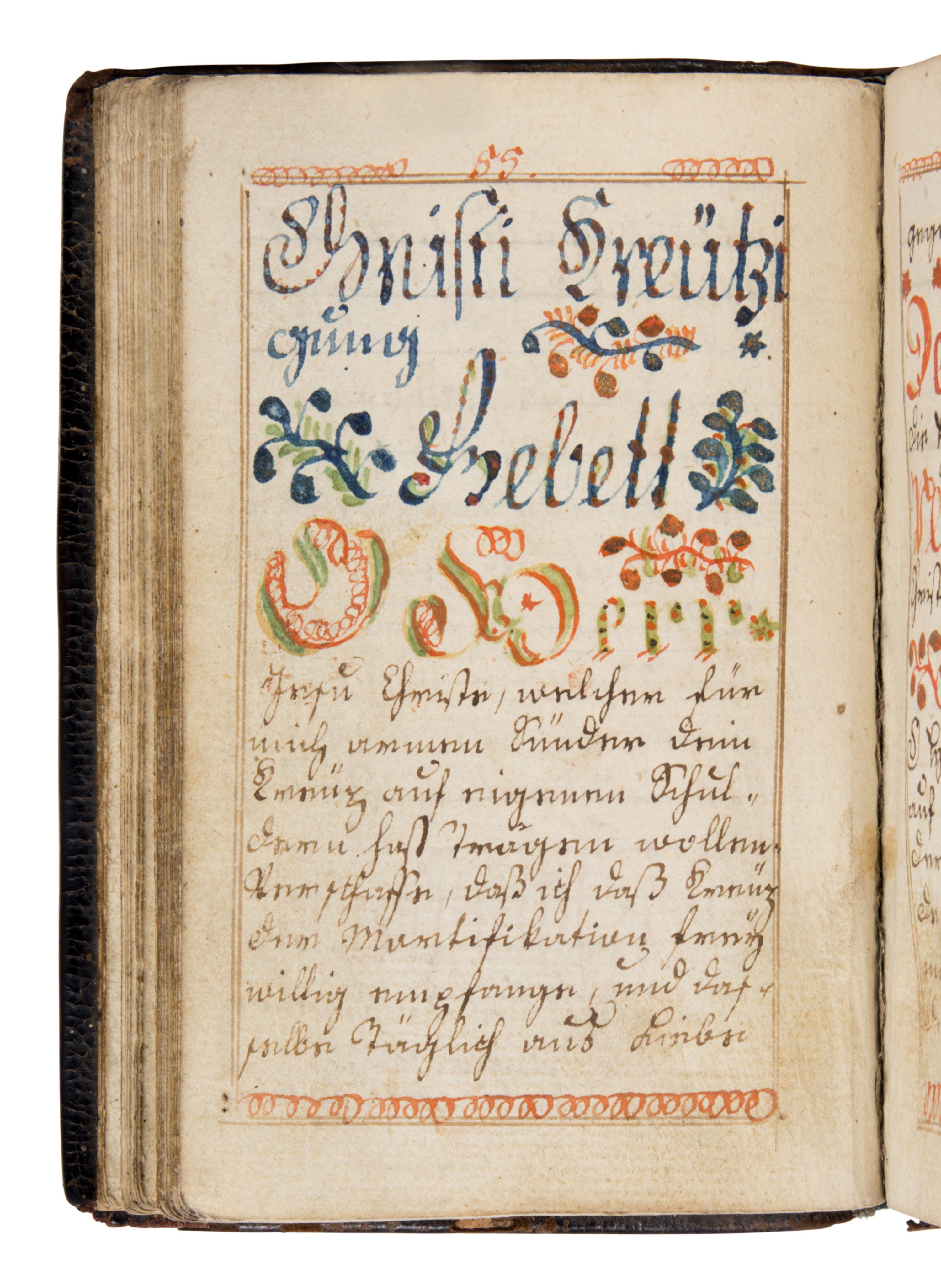 BOHEMIAN ILLUMINATOR Prayerbook, in German (Sorbian-German dialect), illuminated manuscript on paper [Czechia, Planá, 8 May, 1794]