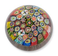 A Group of Five Millefiori Glass Paperweights