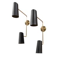 Contemporary Design 21st Century — A Pair of Brass Double Swing-Arm Sconces
