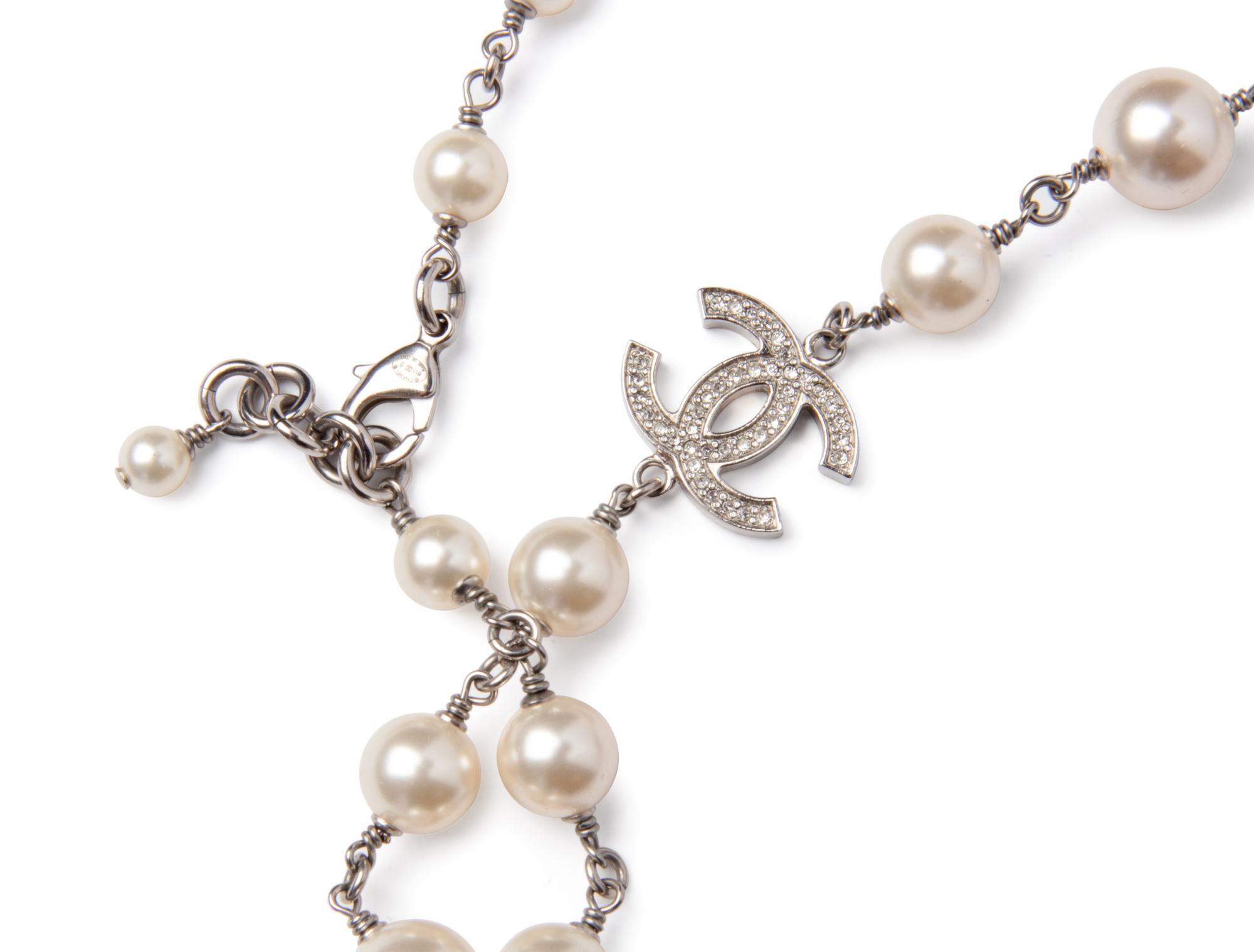 Chanel Pearl and Chain Necklace and Chanel Pin, 2013-14