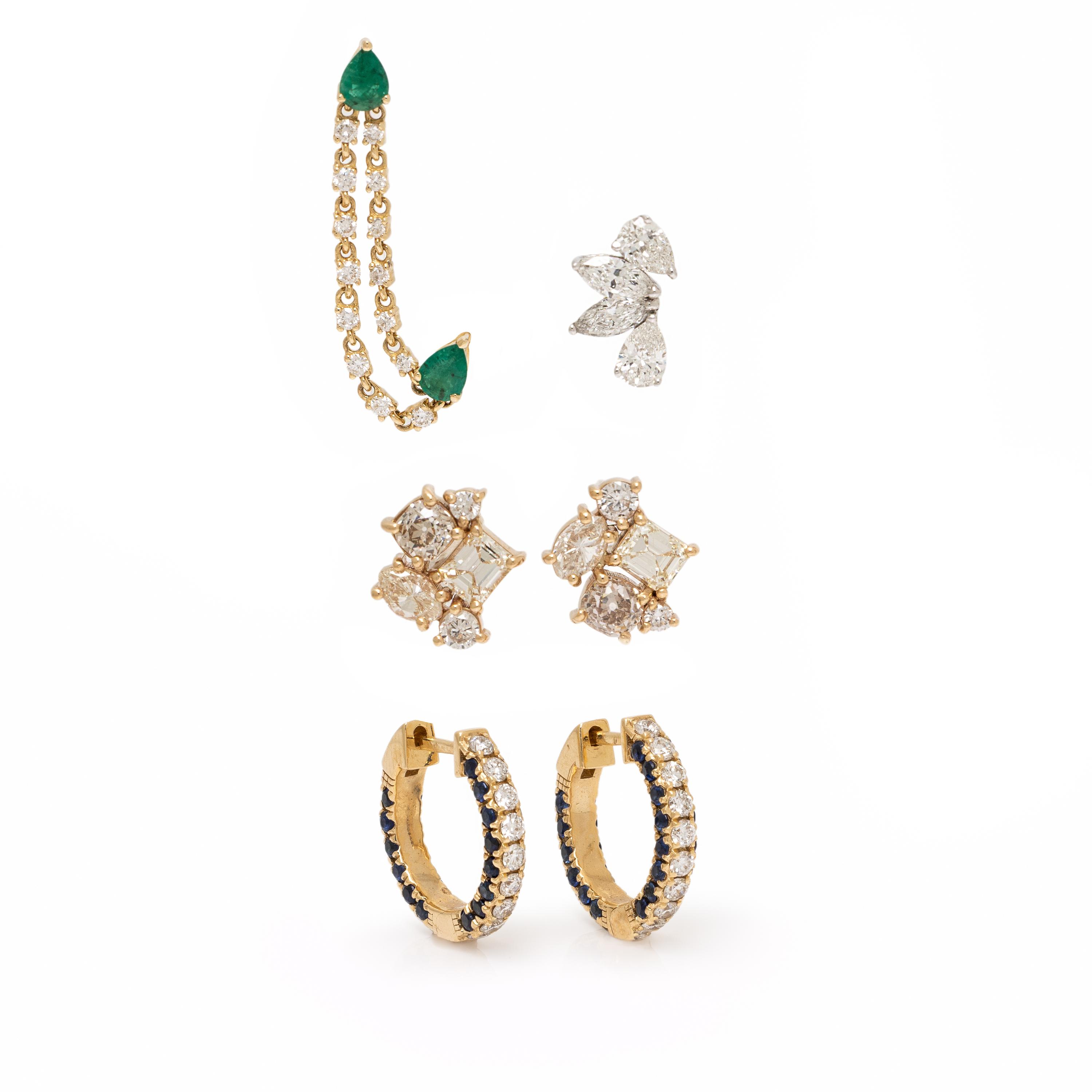 Collection of Yellow Gold and Gemstone Earrings