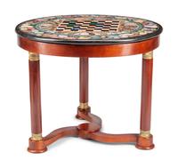 An Empire Style Mahogany and Specimen Marble-Top Center Table