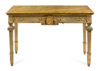 An Italian Neoclassical Painted Center Table Height 32 x width 53 1/2 x depth 28 1/2 inches. — LATE 18TH CENTURY