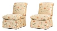 A Pair of Upholstered Accent Chairs Height 34 1/2 inches. — 20TH CENTURY
