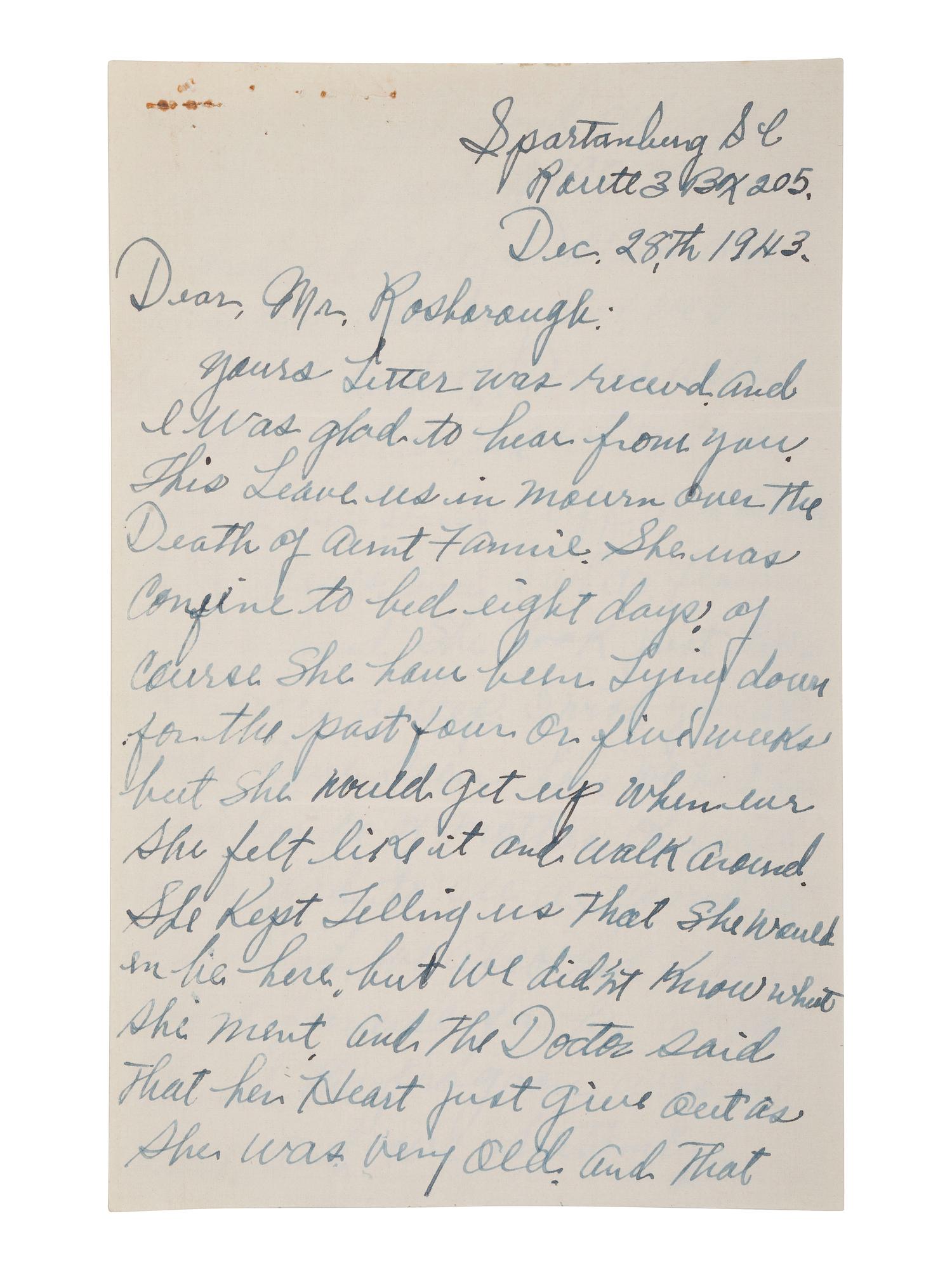 [SLAVERY] -- [RECONSTRUCTION]. Small archive of photographs and documents associated with Fannie "Cook" Sims (ca 1850-1943), a freed woman who worked as a domestic laborer in Chester County, South Carolina.