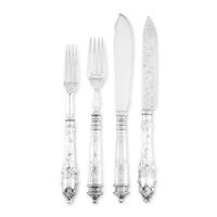 Two English Silver-Plate Fish Services for Six