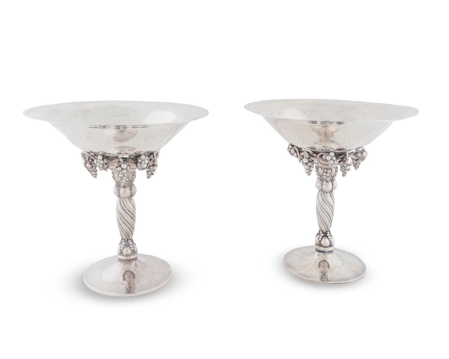 A Pair of Georg Jensen Silver Compotes — FIRST-HALF 20TH CENTURY