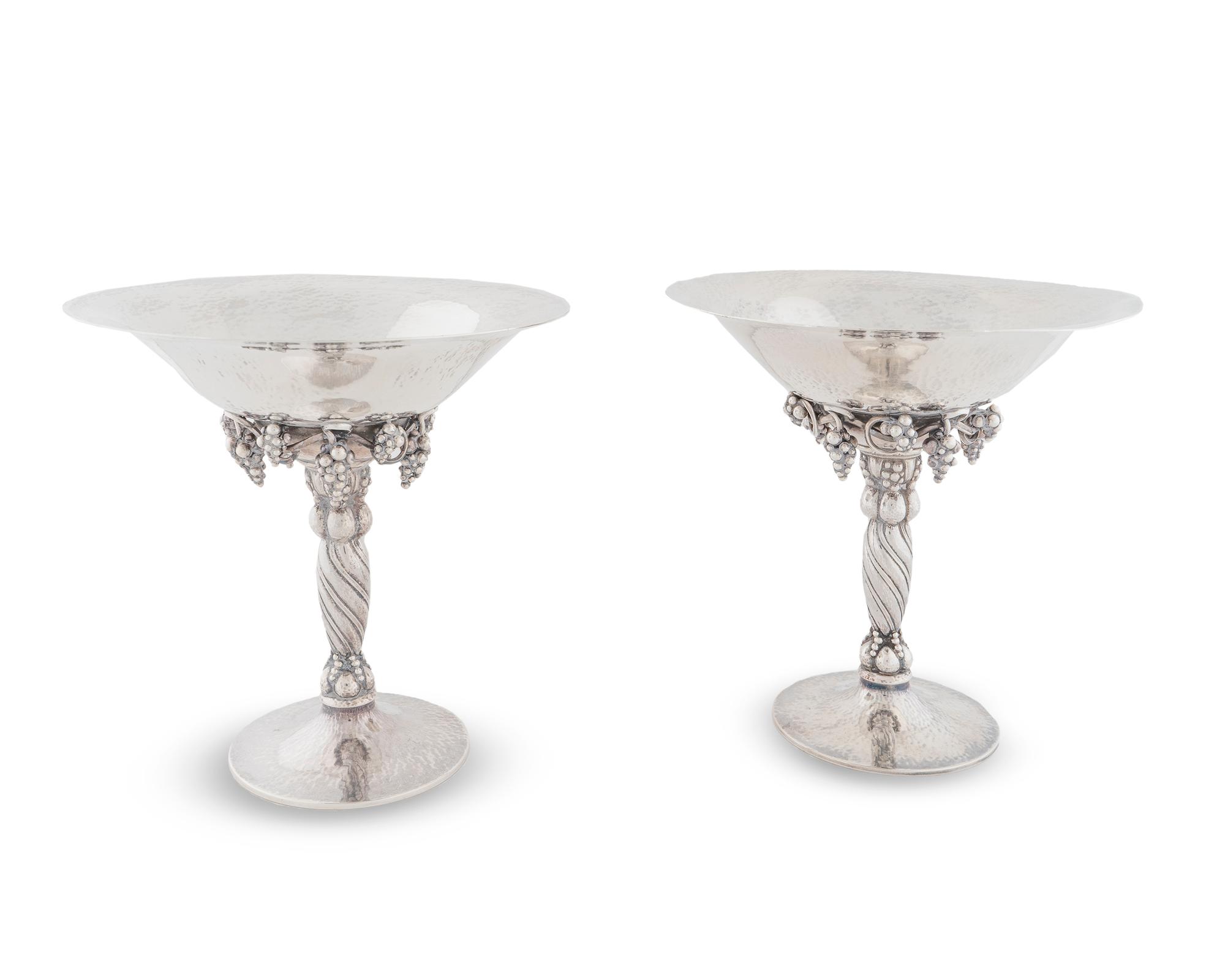A Pair of Georg Jensen Silver Compotes — FIRST-HALF 20TH CENTURY