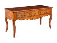 A Louis XV Provincial Walnut Bureau Plat