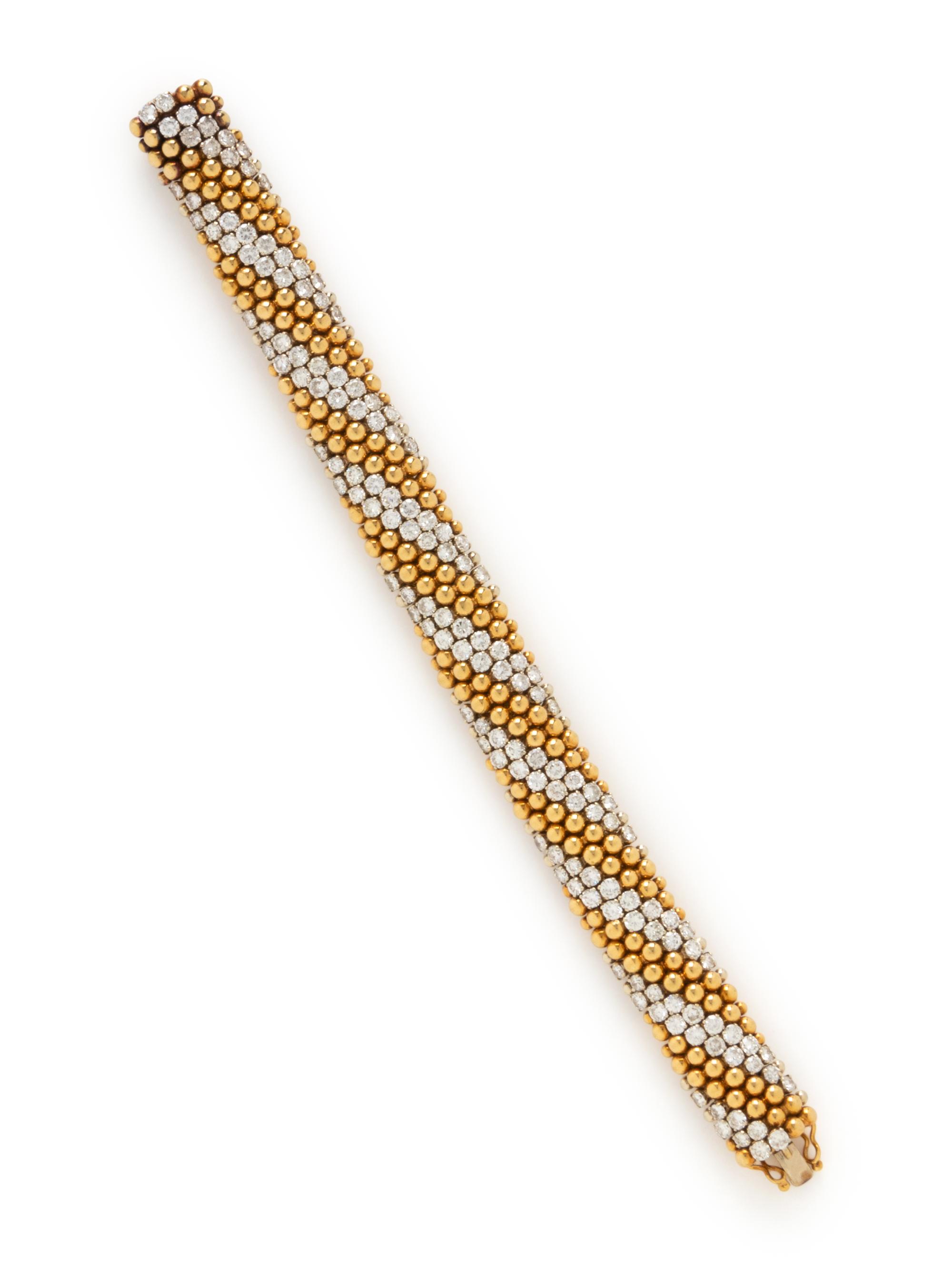 HAMMERMAN BROTHERS, YELLOW GOLD AND DIAMOND BRACELET