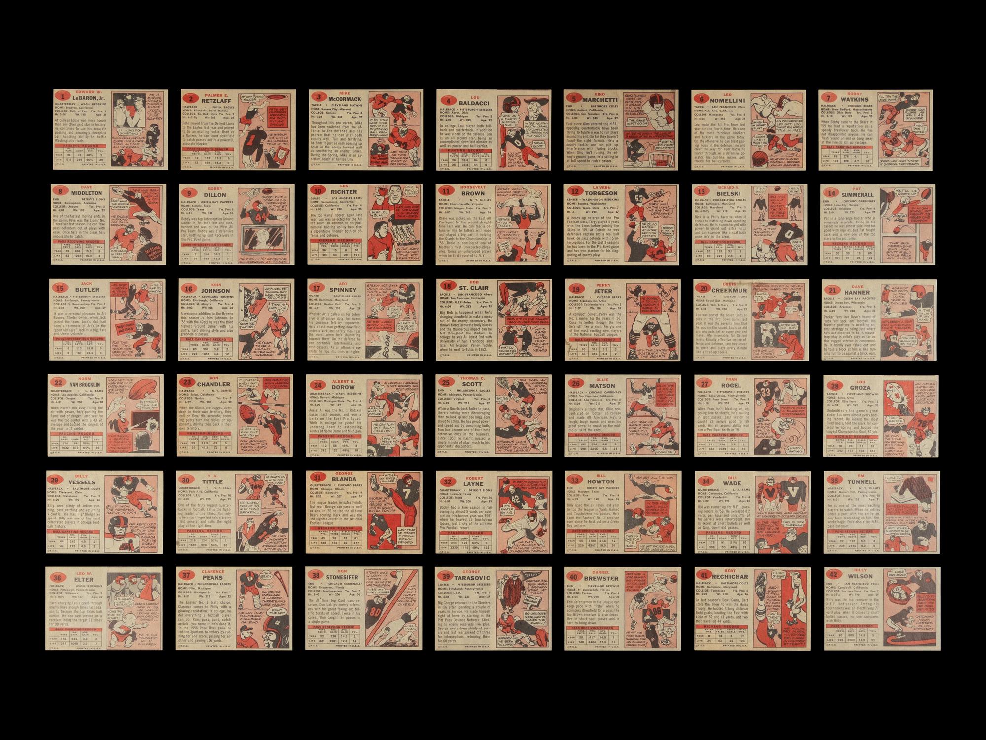 A Near Set of 1957 Topps Football Cards (150/154)