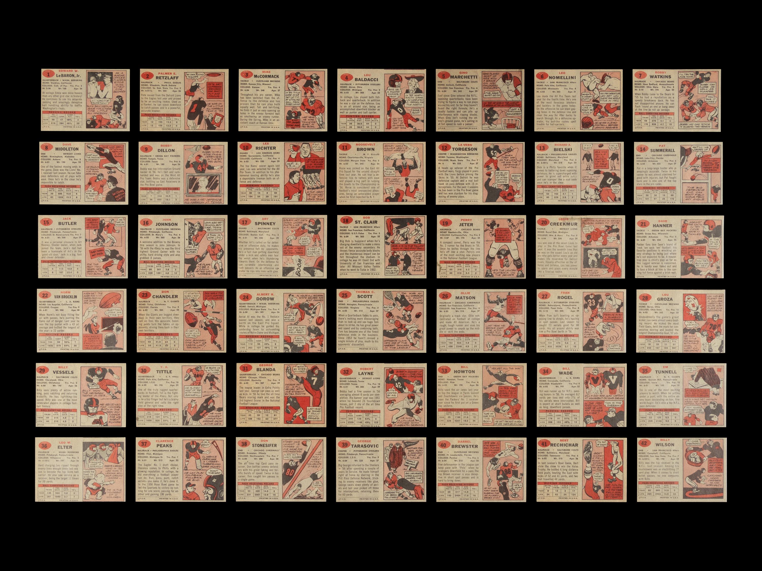 A Near Set of 1957 Topps Football Cards (150/154)