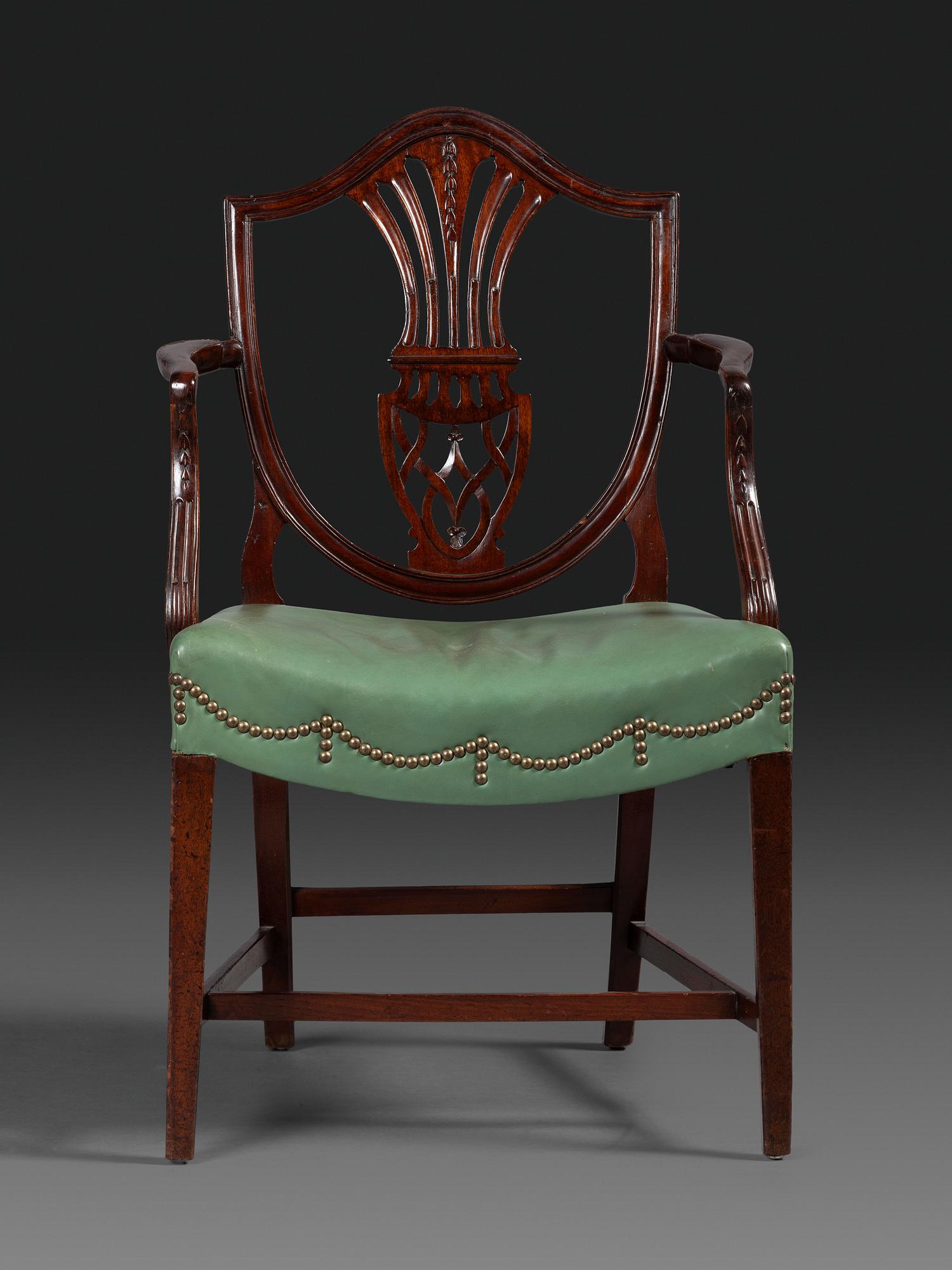 A Federal Carved Mahogany Armchair