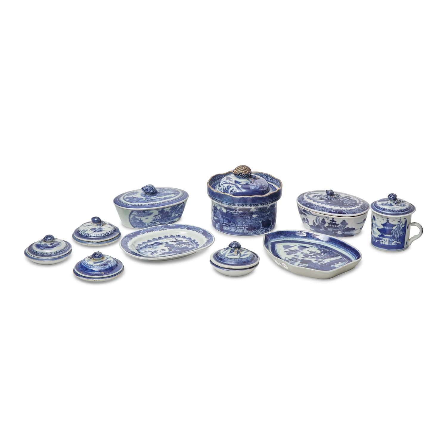 A Group of Fourteen Chinese Export Porcelain Nanking Tablewares