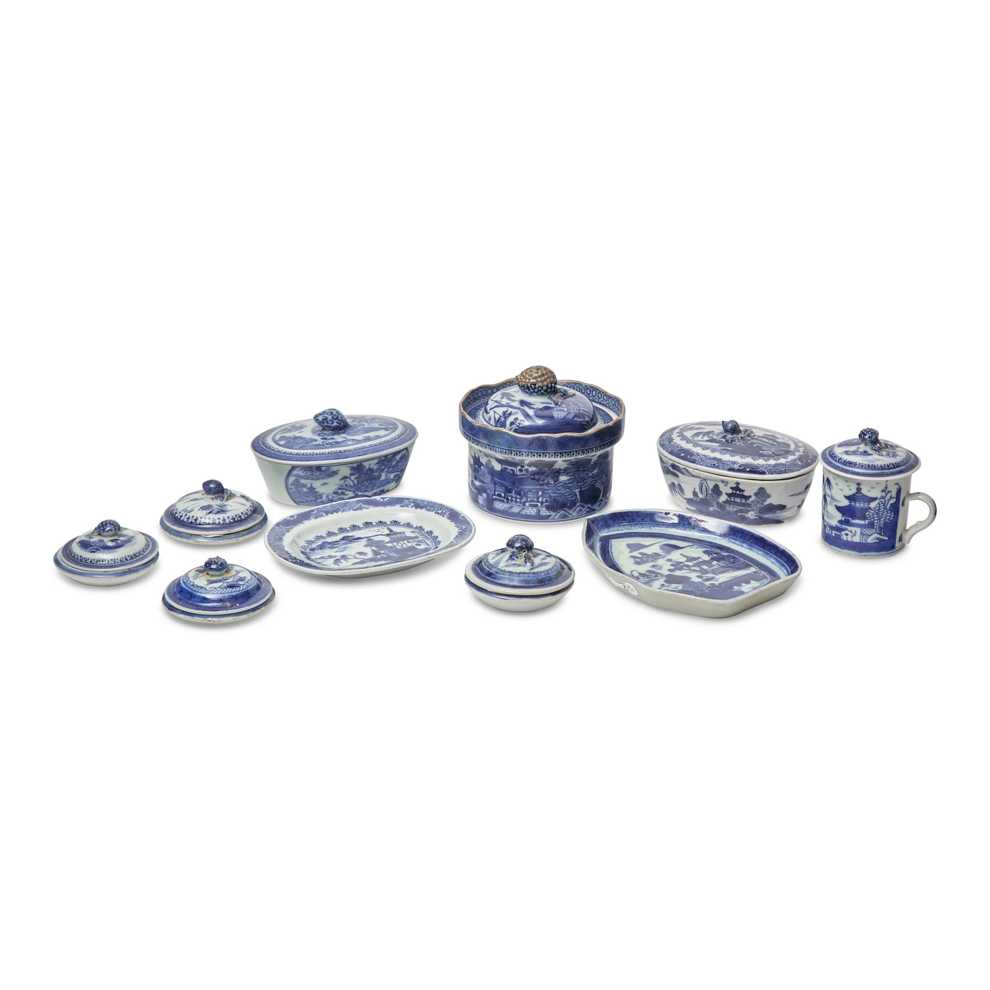 A Group of Fourteen Chinese Export Porcelain Nanking Tablewares