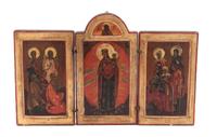 An Icon Triptych 7 1/2 x 12 inches.