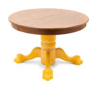 A Stickley Style Yellow Painted Quarter-Sawn Oak Dining Table