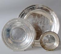 Large sterling silver tray towle silversmiths, newburyport, ma, 20th century