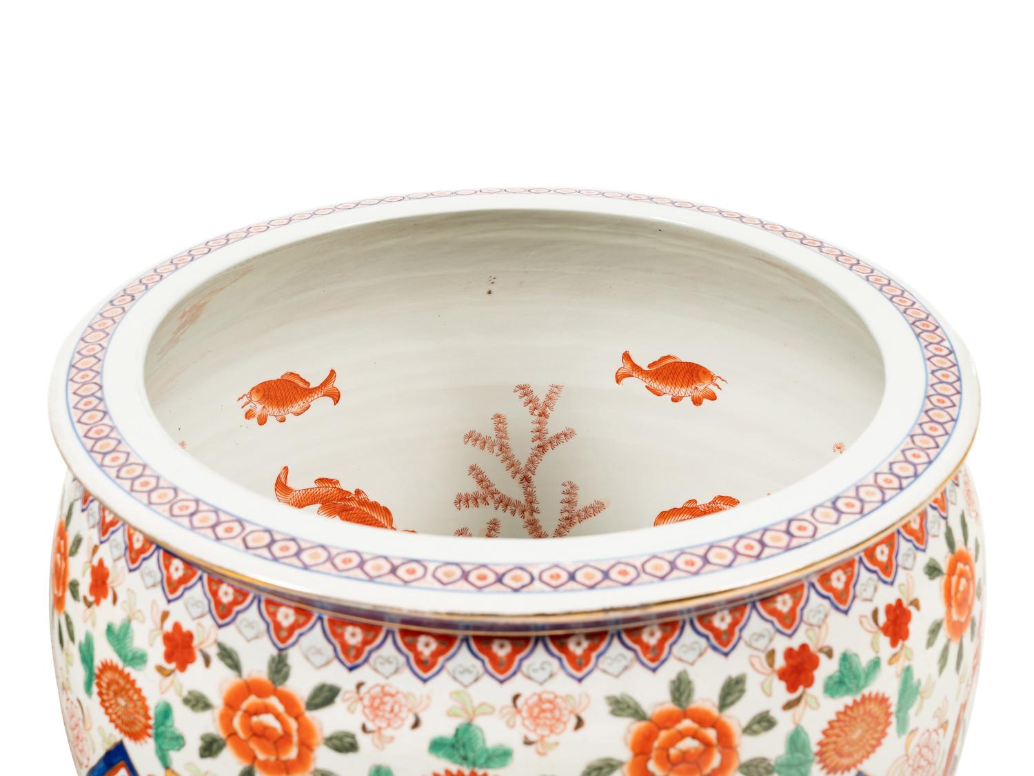 A Pair of Large Japanese Porcelain Fish Bowls