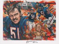 A Rare Group of Two Chicago Bears Limited Edition Oversized Signed Lithographs Featuring Dick Butkus and Gale Sayers
