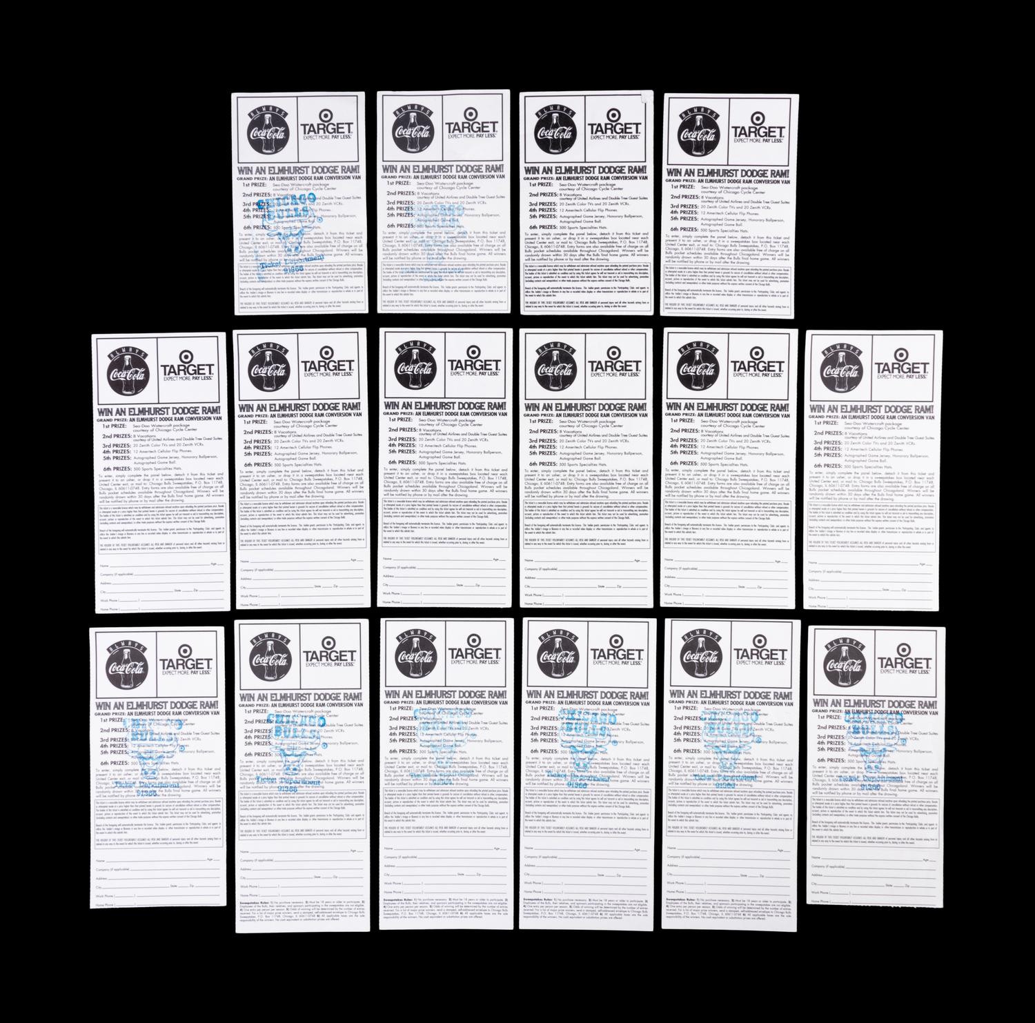 A Group of 16 Michael Jordan Chicago Bulls Tickets from the 1996-97 Season,