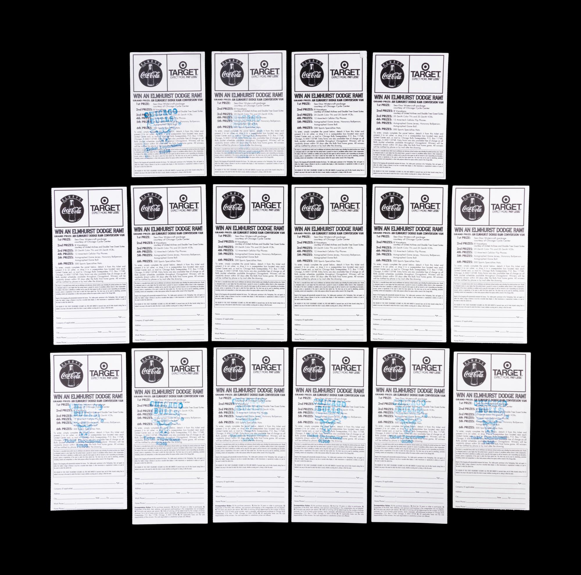 A Group of 16 Michael Jordan Chicago Bulls Tickets from the 1996-97 Season,