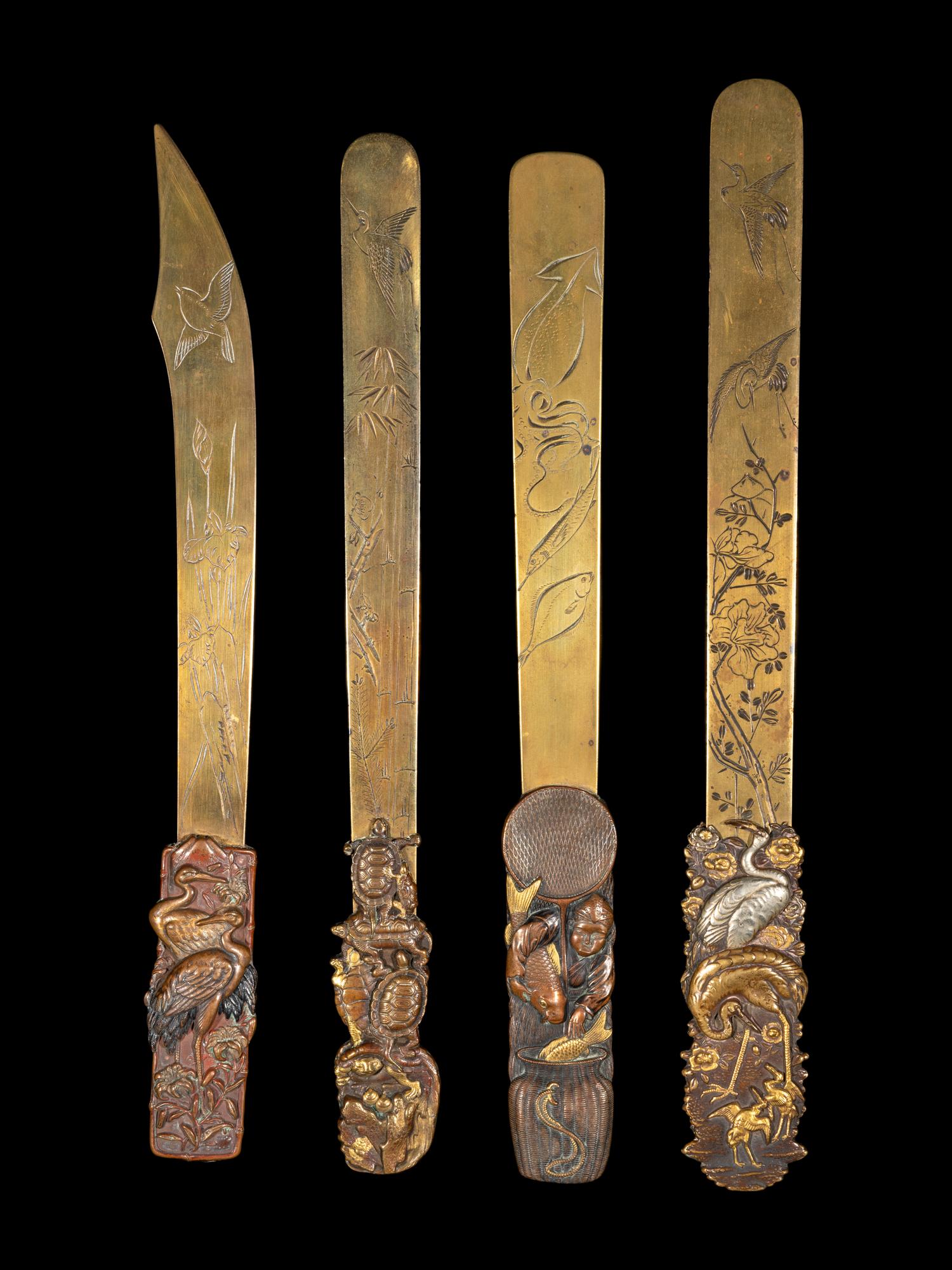 Eight Japanese Mixed-Metal Page Turners