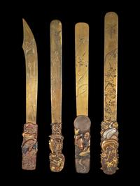 Eight Japanese Mixed-Metal Page Turners