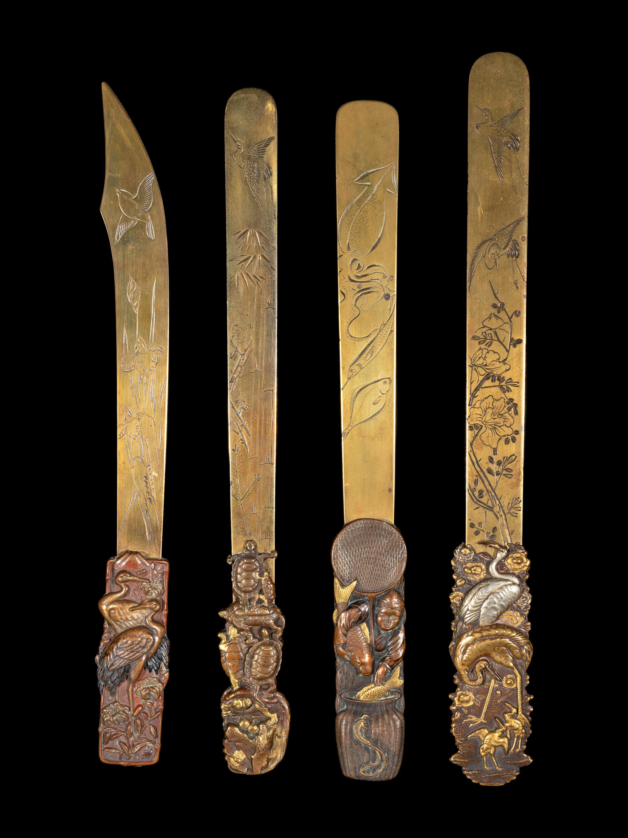 Eight Japanese Mixed-Metal Page Turners