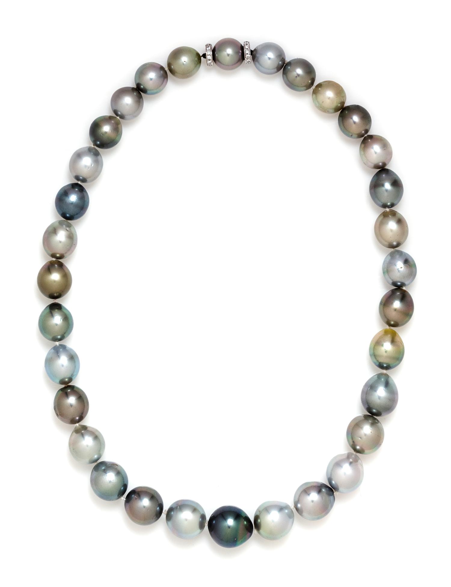 A Single Strand Graduated South Sea Pearl Necklace,