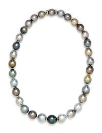 A Single Strand Graduated South Sea Pearl Necklace,