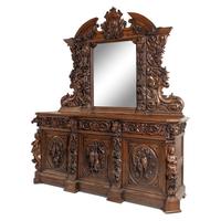 A French Carved Walnut Buffet à Deux Corps
