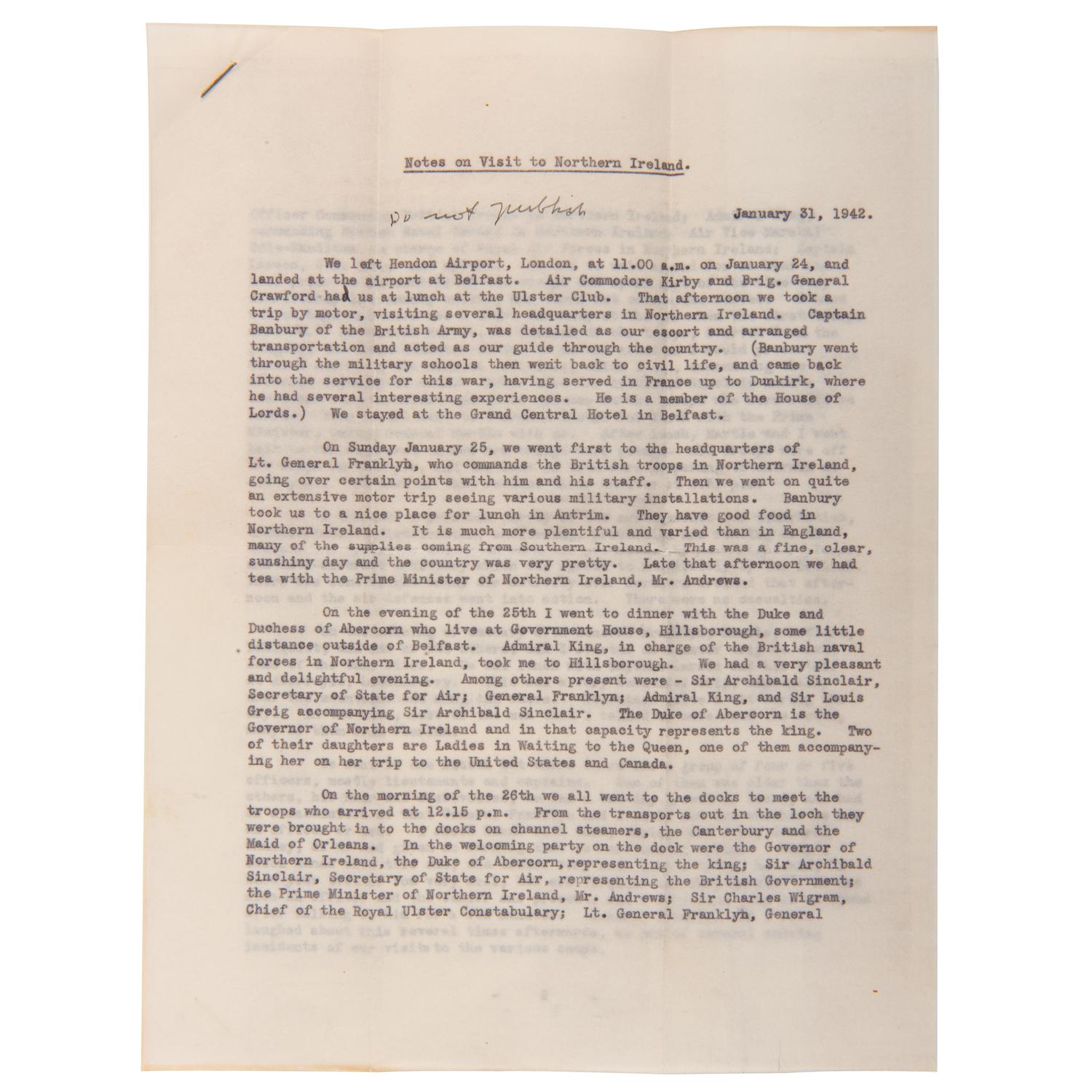 Major General James E. Chaney Archive, Incl. Letters from Iwo Jima